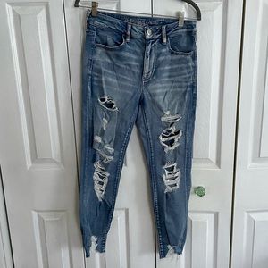 AE high rise stretch skinny jean size 6